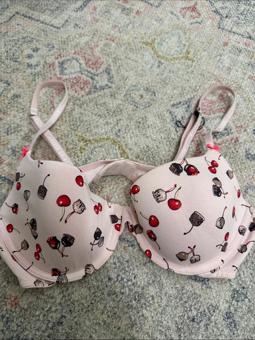 NWOT Victorias Secret Chocolate Cherry Lined Demi